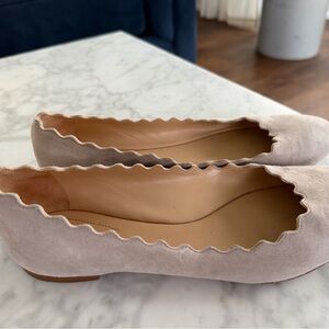 Chloe Scalloped Flats - Light Tan